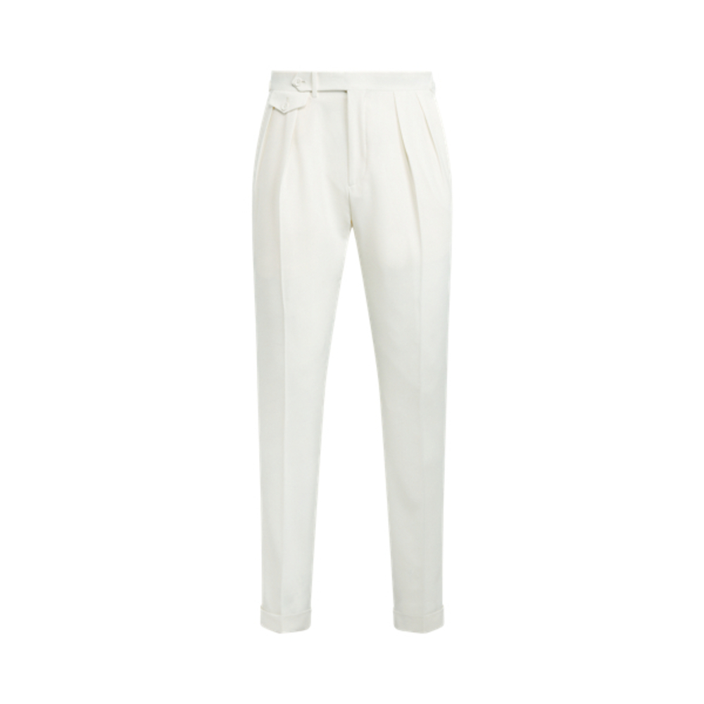 Pleated Wool Barathea Trouser